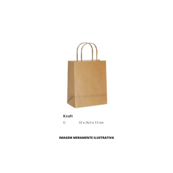 SACOLA PAPEL - CROMUS - 32X26,5X13 EMB ECO KRAFT G